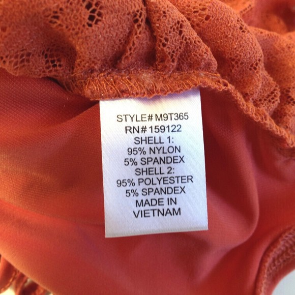 Melograno Rico Top Bodysuit Pink Coral Womens Lace Spaghetti Strap Size Small - Picture 7 of 10